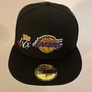 New Era Los Angeles Lakers 11x Champions Fitted Hat 59FIFTY Black Size 7 New